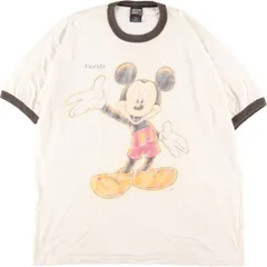 古着 90年代 SHERRYS MICKEY MOUSE ミッキーマウス FLORIDA リンガーT キャラクタープリントTシャツ USA製 メンズXXL/eaa313396