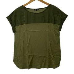 INDIVI インディヴィ 切替 フレンチスリーブカットソー size38/モスグリーン系