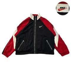 NIKE ナイキ NylonJacket ナイロンジャケット Windbreaker ウインドブレーカー EmbroideredLogo 刺繍ロゴ 背刺繍 90s Nylon ナイロン Red レッド 赤 Black ブラック 黒 White ホワイト 白 L