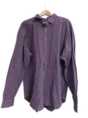 Z1571 Ralph Lauren ラルフローレン　チェック柄　長袖シャツ　CLCSSIC FIT ボルドー　メンズ　サイズXXL