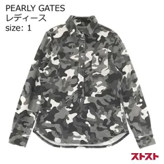PEARLY GATES パーリーゲイツ 長袖ポロシャツ 迷彩柄 カモフラ ブラック系 1 [240001811897]#