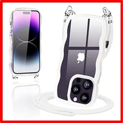 【匿名配送】 iPhone14 Pro_ホワイト iPhone14 Pro ケース ショルダー クリア TPU カバー iPhone 14 Pro スマホケース