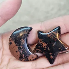 マホガニーオブシディアン✨お星さま&お月さま✨カービングセット✨