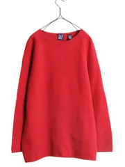 【お得なクーポン配布中!】 90s OLD GAP ニット セーター メンズ M 古着 90年代 オールド ギャップ メリノ ウール クルーネック 無地 ミドルゲージ レッド カットソー