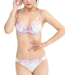 Chica Hurra ホワイト F80 レディース ブラジャー ブラ ショーツ 上下 セット ブラショーツセット ブラジャーショーツセット 花柄 刺繍 女性 下着 清楚 カップ 大きいサイズブラ 女性ブラジャー大きいサイズ 上下セッ [ホワイト] [F80]