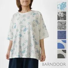 ＊【新品】【BARNDOOR バーンドア】20天竺 ドルマン 半袖 Tシャツ (1191190G)レディース 春 夏 カットソー 半袖 5分袖 北欧 ゆったり 体型カバー 薄手 涼しい ストレッチ ドット 水玉 アニマル 動物 カエル ナチュラル 服 セール