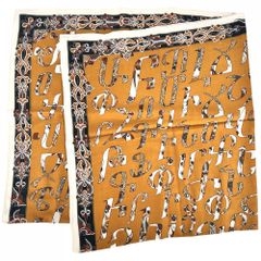 ストール レディース カレジェアン Letters d'Erevan スカーフ 大判 ファッションアイテム カシミヤ  シルク   ブラウン 茶 美品【中古品】