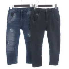 ディーゼル DIESEL 2点 セット ジーンズ デニム ジップフライ ボーイフレンド ダメージ加工 グレー 青 ブルー 8Y