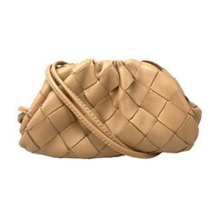 ☆E750 中古（目立った傷や汚れなし） BOTTEGA VENETA ボッテガヴェネタ ザ ポーチ スモール クラッチバッグ ショルダーバッグ ベージュ系 中古美品