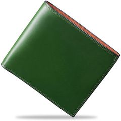 【新品未開封】財布 メンズ 2つ折り 栃木レザー 二つ折り財布 日本製 本革 折りたたみ 隠しポケット 小銭入れ さいふ 紳士用 ビジネス プレゼント 美しいパッケージと 贈り物に最適 (グリーン)  LL5980LMLZ