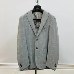 美品　リングジャケット　アンコン　ウィンドウチェックペン　ネイビー HILTON × RING JACKET ヒルトン × リングヂャケット Feather