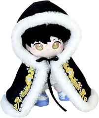 Queen-b ぬいぐるみ 着せ替え 王様 マント ぬい服 20cm 推し活 コスチューム 貴族 王族 大きめ 着ぐるみ 衣装 ケープ オタ活 ヲタ活(ブラック)