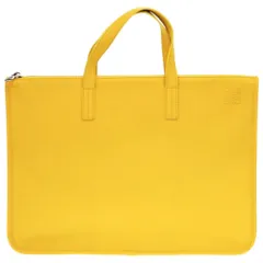 美品 ロエベ アナグラム A4 レザー イエロー 黄 ビジネスバッグ 1903 LOEWE