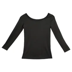 長袖インナー 肌着 ８分袖 レディース 微起毛 あったか 深開き 襟ぐり広め 丸首 保温 防寒 秋冬 冷え対策 暖かい 大きいサイズ 黒 白 S M L LL 3L 4L rr-016