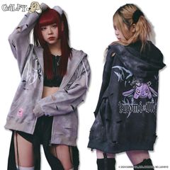 【再入荷しました！】クロミ × ガルフィー コラボ イルガルフィームラ染めZIPパーカー クロミちゃん KUROMI GALFY サンリオ ジップアップパーカー 144006 闇系 闇属性 地雷系 24AW