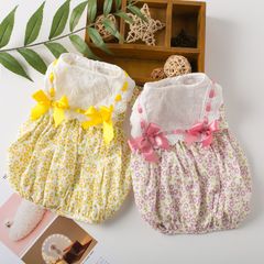 犬服 ドッグウェア 猫服 INS風人気袖なし 可愛いワンピース オシャレ 花柄