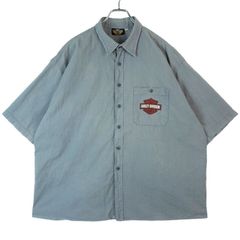 FUTURA フューチュラ ハーフジップ ヒッコリー 半袖 ワークシャツ L
