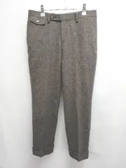 ◇ ⊇ UNIVERSAL LANGUAGE ヘリンボーン Lambswool テーパード パンツ サイズSS ブラック ブラウン系 メンズ E  【1507160010478】