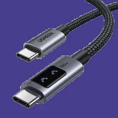 【人気商品】高耐久 USB ナイロン編み 笑顔可視化 C C to LED E-makerチップ USB 超急速充電 C PD3.0 100W/5A iPhone16/15、MacBook ケーブル Pro、Matebook、iPad、Xperia、Galaxのサムネイル