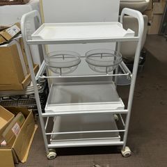 【中古】ボール付きワゴン　ホワイト　エステ・リラク