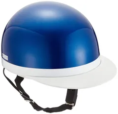 バイクパーツセンター(Bike Parts Center) ヘルメット ハーフ 白ツバ ブルーメタ フリーサイズ (頭囲 57cm~59cm未満) 7104