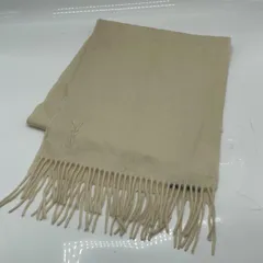 KO3309□Yves Saint Laurent イヴサンローラン マフラー ストール カシミア100％ YSL ホワイト