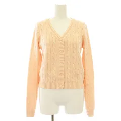 ブランディー メルビル BRANDY MELVILLE MH341 ニットカーディガン 長袖 Vネック ケーブル ピンク /KU