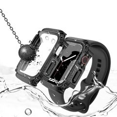 新品 【2024強化版】ELYBYYLE for Apple Watch ケース 40mm 44mm 防水ケース IP68完全防水 バンド 水泳・スポーツ専用 ガラスフィルム 一体型 apple watch 用 カバー アップルウォッチ ケース 全面保護 耐久