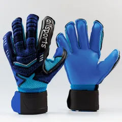 ☆ ブルー ☆ 11号 ☆ キーパーグローブ 子供用 大人用 キーパーグローブ ジュニア ゴールキーパーグローブ サッカーグローブ 手袋 グローブ ゴールキーパー サッカー キッズ 子ども 子供用 大人用 ラテックスパーム フィンガーセーブ 面ファスナーのサムネイル