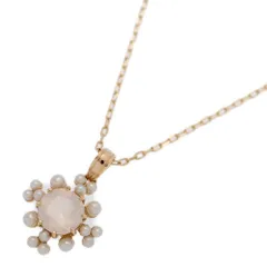 QU1ct/ローズクォーツ 1P・クォーツ 水晶 真珠 パール ネックレス・ペンダント/K18YG/750-2.7g/イエローゴールド/プレゼント【♀】【N】【レディース】★■581998【中古】