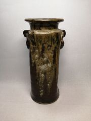 備前焼 耳付筒花入 陶印「力」あり 筒花瓶 花器 伝統工芸 - メルカリ