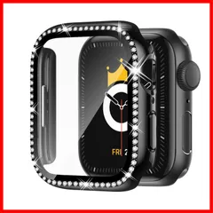 シングルダイヤモンド 保護フィルム付き 9/8/7 Apple Apple Watch Watch 9/8/7 Series ケース ケース iwatch用 アップルウォッチカバー 光沢感 キラキラ お洒落 41mm ブラック コンパチブル 41mm Adep