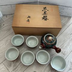 九谷焼 九谷庄三作 煎茶器セット 木箱入り - メルカリ
