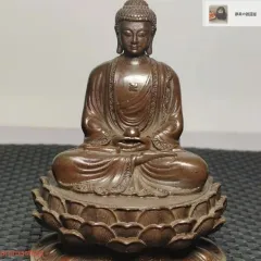 仏教美術 藤田東光拝刀 木彫 観音像 仏像 置物 共箱 M R9050 仏教