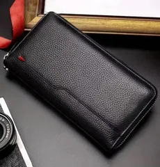 財布 長財布 革財布 レザー メンズ 財布 カード20枚以上 ラウンドファスナー ビジネス シンプル 二つ折り 小銭入れ ミニ財布 コンパクト L字 プレゼント ギフト 使いやすい ファスナー 紳士用 カードケース 大容量 携帯電話 収納 ブラック