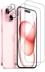 ＲＩＳＥ ＰＲＯＤＵＣＴＳ 2枚＋2枚 フィルム iPhone 15 ガラスフィルム カメラフィルム レンズフィルム レンズ保護ガラス レンズカバー 保護フィルム 強化 高透過 高光沢 日本製 旭硝子