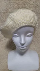 手編み＊ベレー帽＊アイボリー