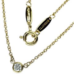 【TIFFANY&Co./ティファニー】ダイヤモンド 推定0.05ct ネックレス バイザヤード ペレッティ K18ゴールド 18金  1.9g 41cm レディース 【中古】【真子質店】【BL】