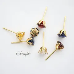 316L サージカルステンレス 6本爪 立て爪 Vカット石座 ピアスパーツ ピアス用金具 アクセサリーパーツ 手芸 ハンドメイド