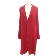 【中古】イッセイミヤケ ISSEY MIYAKE 2022年秋冬 プリーツ加工 チェスターフィールドコート ダークレッド【サイズM位】【レディース】のサムネイル