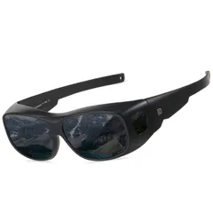 Color:マットブラック-グレー [DUCO] メガネの上から掛けられる オーバーサングラス めがね さんぐらす メガネにつける オーバーグラス 偏光レンズ UV400 紫外線カット メンズ レディース兼用 8965 (マットブラック-グレー)