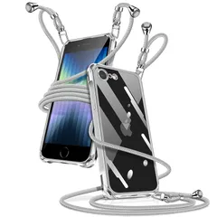 iPhone 7 ケース クリア ショルダー iphone 8 ケース iPhone SE 第3世代 第2世代 スマホケース アイフォン7/8/se2/se3 カバー 肩掛け 斜めかけ 縄掛けケース 透明 薄型 軽量 TPU 携帯ケース 紐付き 斜めがけ  1
