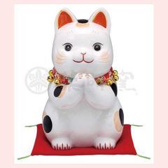 100 年程前 ふっくらとしたお顔で存在感抜群の幸運を招く特大招き猫高