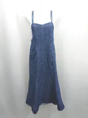 ◇ ⊂ axes femme アクシーズファム デニム 膝下丈 ワンピース サイズF ブルー系 レディース E  【1506190004181】