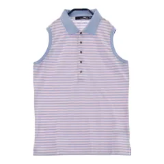 サイズ：S RLX ラルフローレン  ノースリーブポロシャツ ボーダー柄 ピンク系 [240101335188]# ゴルフウェア レディース ストスト