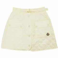 モンクレール MONCLER タグ付 23AW GONNA  ダイヤモンドキルティング ミニスカート 台形スカート 中綿 ロゴ ワッペン アイボリー 38 約M 0801のサムネイル