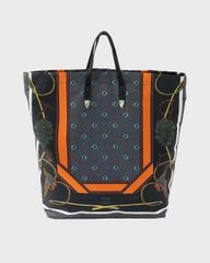 美品 TOGA ARCHIVES TOO トーガ PRINT DRAWSTRING BAG プリントドローストリングバッグ ショルダーストラップ 総柄 巾着 ミニバッグ オレンジ
