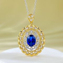 N062 ネックレス 人工サファイア CZダイヤ S925 K18コート N062 ネックレス 人工サファイア CZダイヤ S925 K18コート - メルカリ