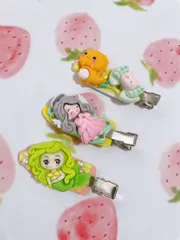 86 ホイップデコヘアクリップ3点セット　ハンドメイド　アイス　デコレーション　スイーツ　ヘアアクセサリー　ヘアピン　ヘアクリップ　女の子　キッズ　子供　おしゃれ　誕生日　プレゼント　クリスマス　保育園　幼稚園　小学生