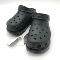 CROCS サンダル MEGA CRUSH CLOG メガ クラッシュクロッグ 207988 厚底  レディース M5/W7 23cm ブラック クロックス 靴 B13717◆